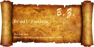 Bradl Zenina névjegykártya